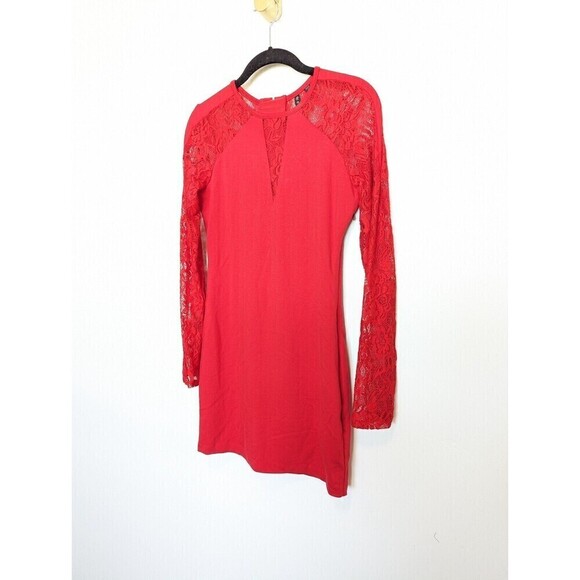 Guess Los Angeles Red Lace Bodycon Dress Small - Picture 2 of 14